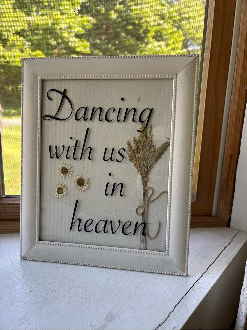 Dancing With Us In Heaven Framed Wall Art - White & Natural